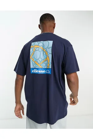 Ellesse Aquria - T-shirt navy con stampa sul retro