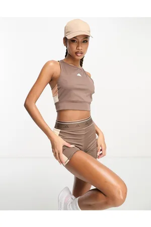 adidas Adidas - Training Techfit - Crop top colorblock marrone