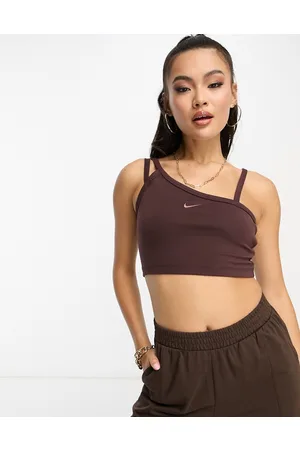 Nike Everyday Modern - Top asimmetrico marrone