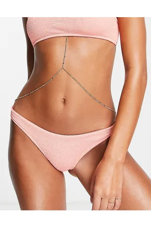 Rhythm Wave Break - Slip bikini sgambati in tessuto stropicciato cipria