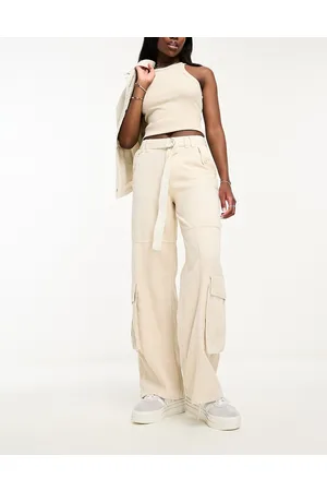 ASOS Pantaloni cargo oversize écru morbidi con cintura