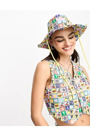 Easy Tiger Cappello stile cowboy in denim con stampa jackpot