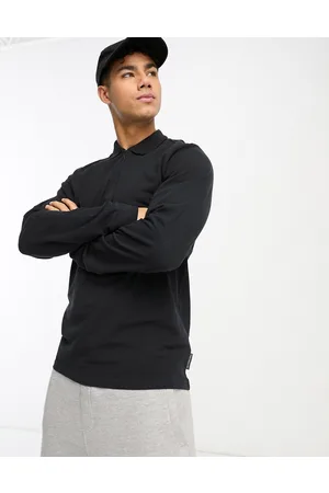 French Connection Polo nera in piqué con zip