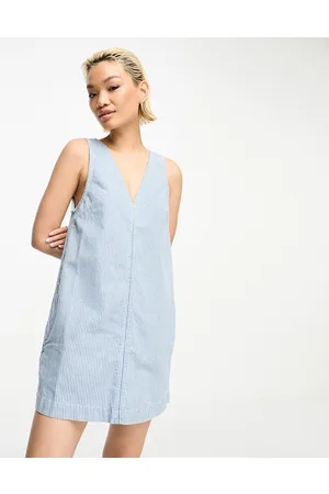 & OTHER STORIES Vestito scamiciato corto in denim a righe