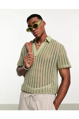 ASOS Polo comoda effetto smagliato con rever