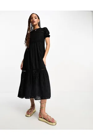 New Look Vestito grembiule midi in pizzo