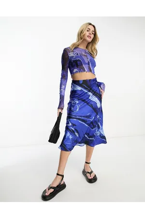 Monki Gonna midi con stampa in coordinato