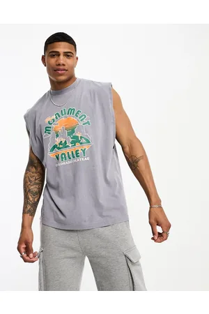 ASOS Canotta oversize lavaggio acido con stampa "Valley" sul davanti