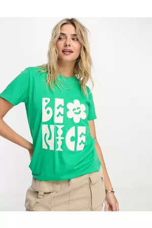 French Connection T-shirt palma con grafica "Be Nice"
