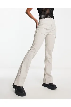 Daisy Street Pantaloni cargo a zampa color pietra