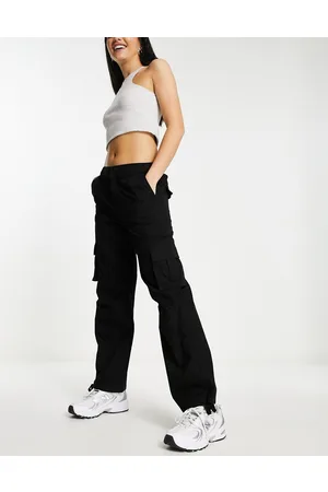 New Look Pantaloni dritti stile paracadutista neri