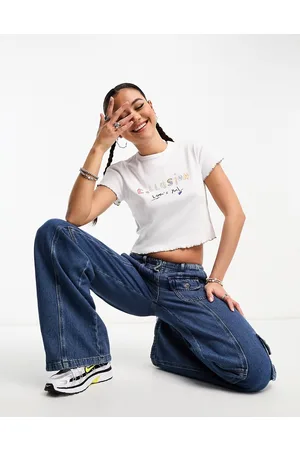 COLLUSION Loves You - T-shirt bianca aderente