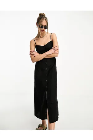 Whistles Ava - Vestito in misto lino con bottoni