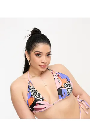 We Are We Wear Plus - Melissa - Top bikini a triangolo con stampa tropicale "Cabana"