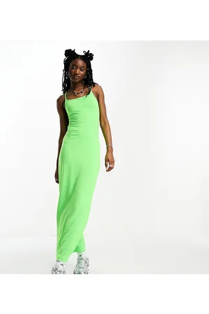Weekday In esclusiva per ASOS - - Sophie - Vestito con gonna al polpaccio aperto dietro con lacci