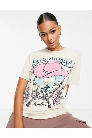 Honour HNR LDN - T-shirt oversize color sabbia con stampa "Wild West"