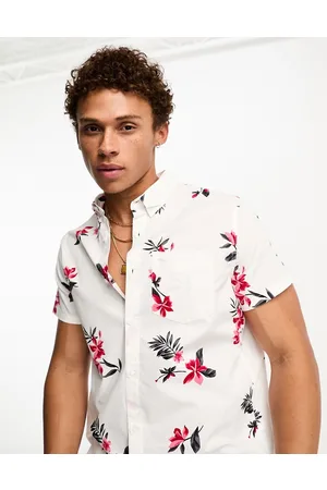 Hollister Camicia a maniche corte bianca con stampa floreale