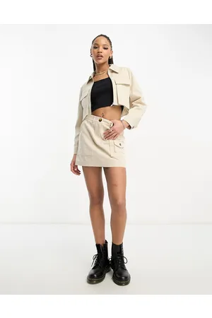 Miss Selfridge Minigonna multitasche cargo écru in coordinato