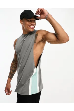 ASOS Canotta comoda verde e grigia color block
