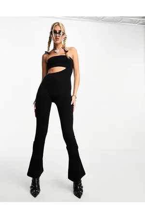 Edikted Tuta jumpsuit senza maniche con cut-out e pantaloni a zampa