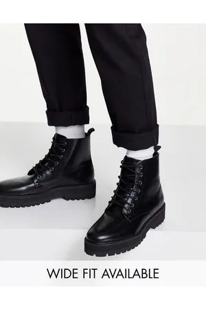 ASOS Stivali chunky stringati neri in pelle sintetica