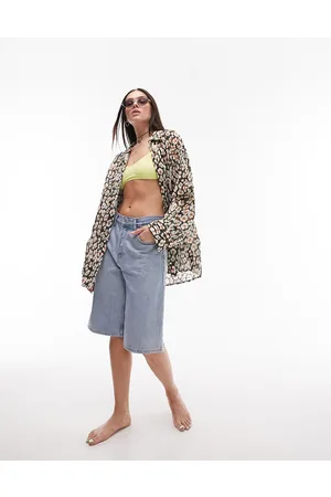 Topshop Camicia da spiaggia con stampa leopardata