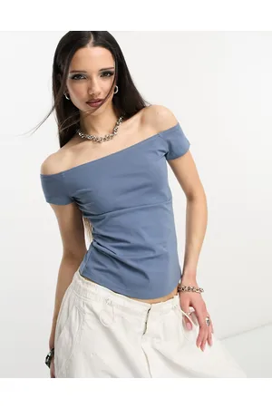 Weekday Top acciaio a spalle scoperte