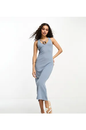 River Island Vestito midi a colonna con dettaglio ad anello