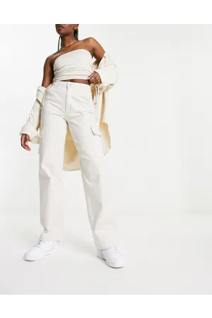 Hollister Pantaloni cargo larghi beige multitasche