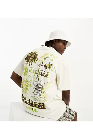Reclaimed T-shirt color pietra con stampa di scarabocchi