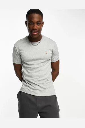 Ralph Lauren T-shirt custom fit mélange in cotone pima con logo