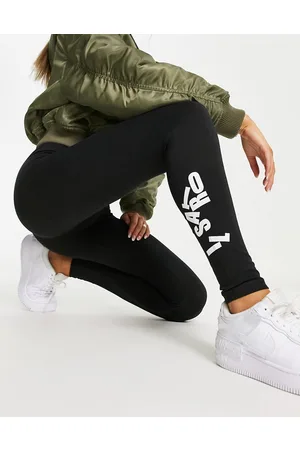 Il Sarto Leggings neri con logo scomposto in coordinato