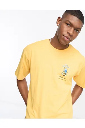 Champion Rochester - T-shirt gialla con grafica "Good Vibes" stampata