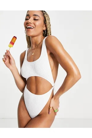 South Beach Esclusiva - Costume da bagno in tessuto stropicciato con cut-out