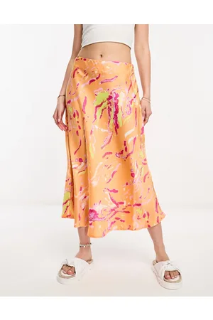 VERO MODA Gonna midi in raso con stampa astratta