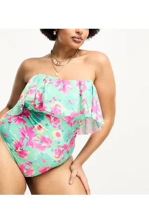 Brave Soul Plus - Costume da bagno e rosa con stampa a fiori