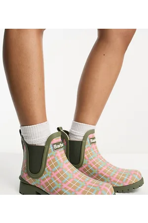 Barbour Esclusiva x ASOS - Wilton - Stivali da pioggia verdi a quadri scozzesi