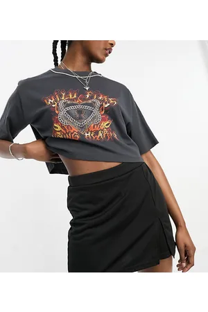 Noisy May Gonna pantalone corta nera con spacco laterale
