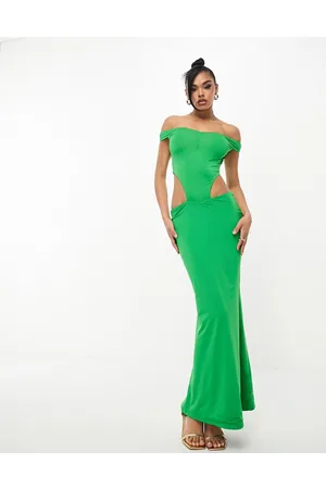 Aria Cove Vestito lungo con cut-out e scollo Bardot