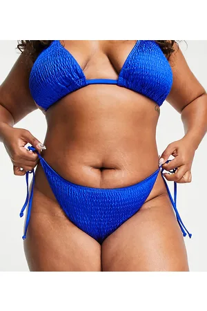 South Beach Esclusiva - Slip bikini in tessuto stropicciato con allacciatura laterale