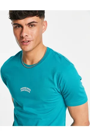 Good For Nothing T-shirt turchese con stampa del logo al centro
