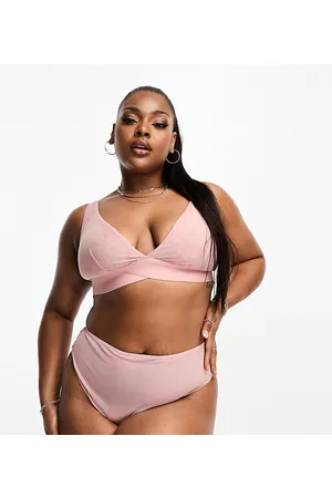 ASOS Curve - Mila - Perizoma effetto levigante a vita alta in rete color visone