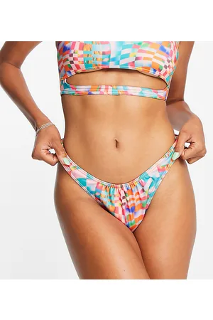 COLLUSION Slip bikini sgambato a quadri