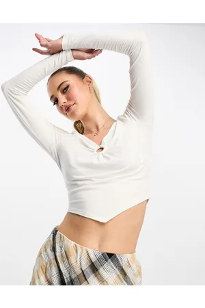 Hollister Top a maniche lunghe con fondo a fazzoletto