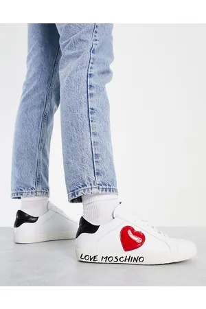 Moschino Sneakers cupsole bianche con cuore