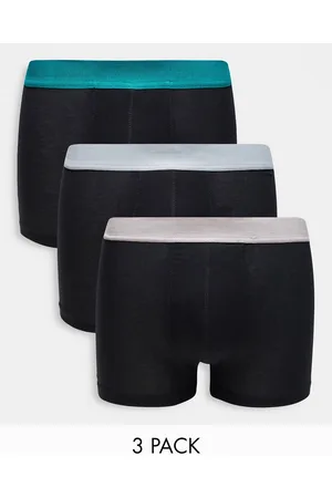 Bolongaro Confezione da 3 paia di boxer neri e verdi con fascia in vita colorata