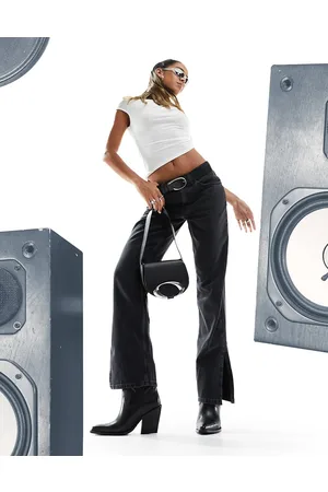 ASOS Jeans ampi dritti slavato con spacco sul fondo