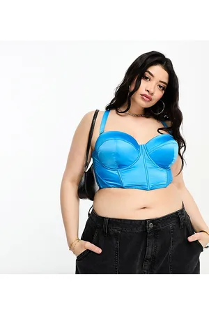 ASOS ASOS DESIGN Curve - Corsetto imbottito in raso con ferretto e spalline rimovibili