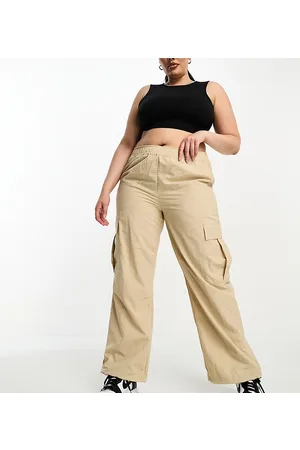 ONLY Pantaloni beige a fondo ampio stile paracadutista