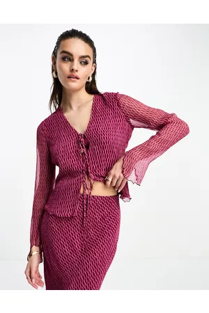 Whistles Dainty - Top in rete scuro con laccetti in coordinato
